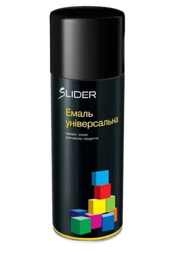 Эмаль SLIDER 400мл.черный глянец 9005 Эмаль SLIDER 400мл.черный глянец 9005