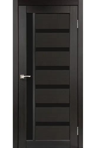 Дверное полотно KORFAD VALENTINO DELUXE антрацит,стекло черное 800мм VLD-01 Дверное полотно KORFAD VALENTINO DELUXE антрацит,стекло черное 800мм VLD-01