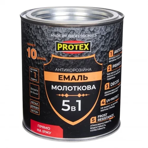 Краска молотковая 5 в 1 PROTEX Hammer Paint 2,0кг темно-коричневая Краска молотковая 5 в 1 PROTEX Hammer Paint 2,0кг темно-коричневая