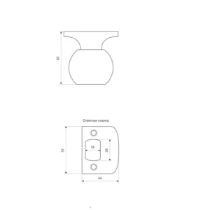 Ручка кноб защелка золото Avers 6072-01-G 00020448