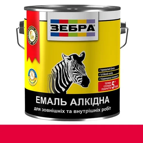 Эмаль алкидная ZEBRA ПФ-116 2,8 кг 75 красная Эмаль алкидная ZEBRA ПФ-116 2,8 кг 75 красная