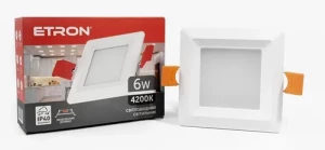 Светильник ЛЕД ETRON квадрат 1-EDP-672 IP40 6W 4200К