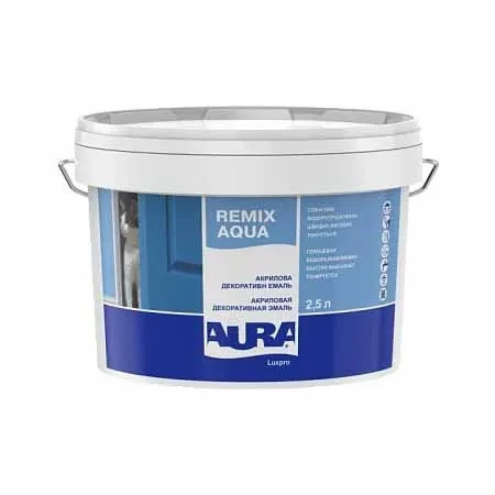 Эмаль декоративная акриловая AURA Luxpro Remix Aqua 2,5л Эмаль декоративная акриловая AURA Luxpro Remix Aqua 2,5л