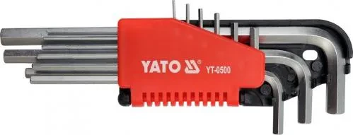 Набор ключей шестигранных YATO 1,5мм-10мм Г-образные 9шт YT-0500 Набор ключей шестигранных YATO 1,5мм-10мм Г-образные 9шт YT-0500