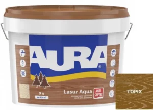 Деревозащитное средство AURA Lasur Aqua акриловое 9л орех
