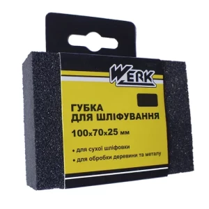 Губка для шлифования WERK 100*70*25мм К180 WE107062