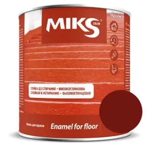 Эмаль алкидная для пола MIKS 2.8кг красно-коричневая