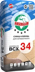 Клей для плитки ANSERGLOB ВСХ-34 для керамогранита 25кг