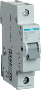 Автоматический выключатель HAGER 1р 6А МС106А