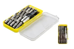 Набор бит MASTERTOOL CR-V с держателем 15шт 25мм 1/4 40-0382