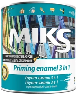 Грунт-эмаль MIKS 3 в 1 0.8кг графитно-серая