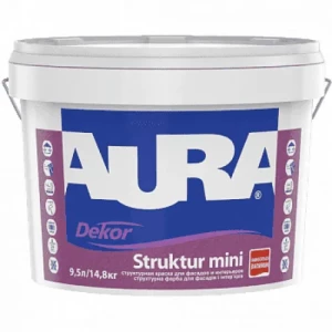 Краска структурная AURA Dekor Struktur mini 9,5л 14,8кг белая