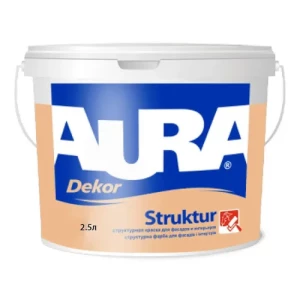 Краска структурная AURA Dekor Struktur 2,5л белая