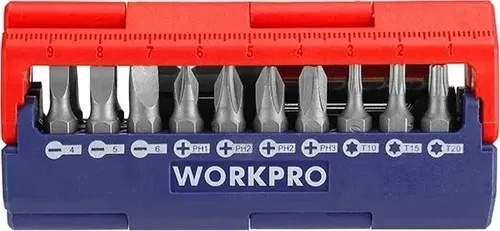 Набор бит WORKPRO с держателем 13шт WР221062