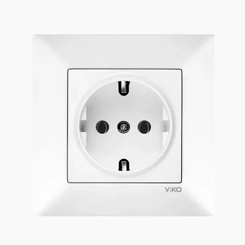 Розетка VIKO Meridian 1-я с заземлением белая Розетка VIKO Meridian 1-я с заземлением белая