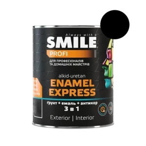 Краска молотковая 3 в 1 SMILE EXPRESS 0,7л черная