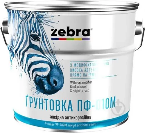 Грунтовка антикоррозионная ZEBRA ПФ-010М 0,9 кг 90 черная Грунтовка антикоррозионная ZEBRA ПФ-010М 0,9 кг 90 черная