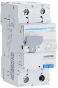 Дифференциальный автомат HAGER 1+N 25A 30 mA С 6 КА A 2м AD975J