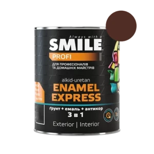 Краска молотковая 3 в 1 SMILE EXPRESS 0,7л темно-коричневая