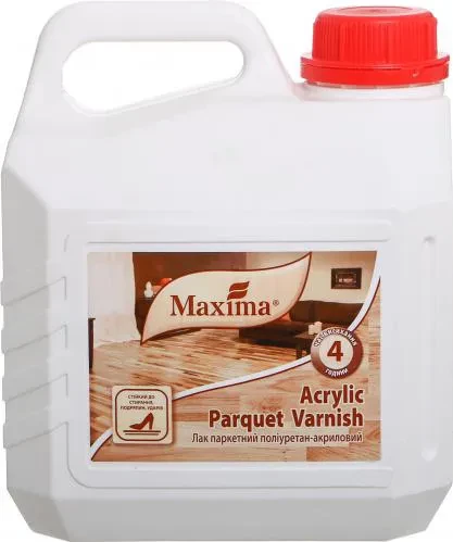 Лак MAXIMA паркетный Acrylic parquet varnish полиуретан-акриловый 2,5л глянцевый Лак MAXIMA паркетный Acrylic parquet varnish полиуретан-акриловый 2,5л глянцевый