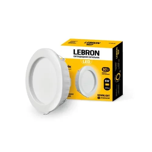 Светильник LED LEBRON L-DR-641 6Вт 4100К круг встроенный 12-08-06