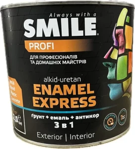 Краска молотковая 3 в 1 SMILE EXPRESS 2,0л черная