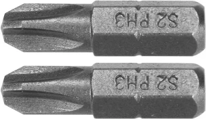 Бита YATO PH1*25мм HEX 1/4 AISI S2 2шт YT-77871
