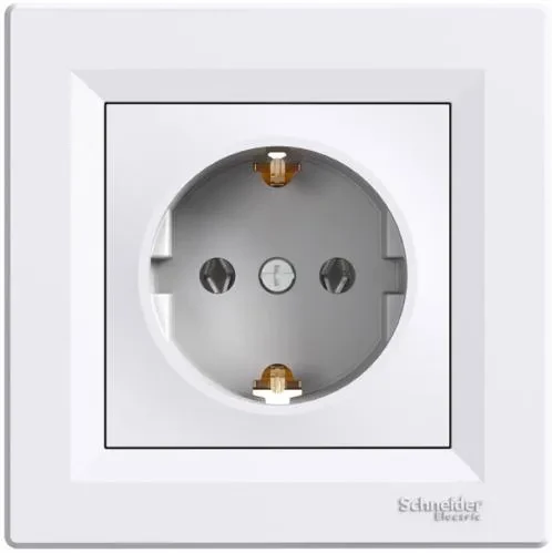 Розетка SCHNEIDER Asfora 1-я с заземлением белая Розетка SCHNEIDER Asfora 1-я с заземлением белая