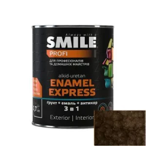Краска молотковая 3 в 1 SMILE EXPRESS 2,0л темно-коричневая