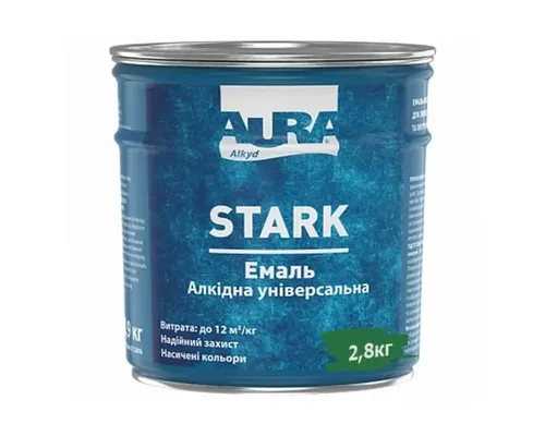 Эмаль алкидная универсальная AURA STARK изумрудная 2,8 кг Эмаль алкидная универсальная AURA STARK изумрудная 2,8 кг