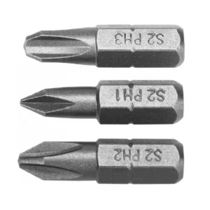 Бита YATO PH1, PH2, PH3*25мм HEX 1/4 AISI S2 3шт YT-77878