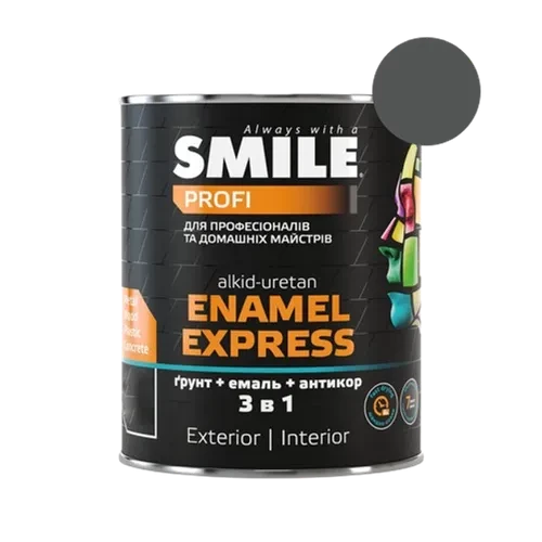 Краска молотковая 3 в 1 SMILE EXPRESS 2,0л серая Краска молотковая 3 в 1 SMILE EXPRESS 2,0л серая