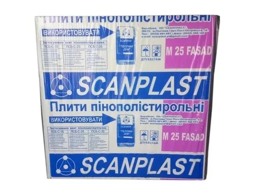 Пенопласт SCANPLAST М 25 Universal 1000*1000*30мм Пенопласт SCANPLAST М 25 Universal 1000*1000*30мм