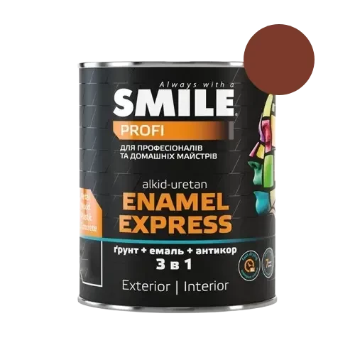 Краска молотковая 3 в 1 SMILE EXPRESS 0,7л светло-коричневая Краска молотковая 3 в 1 SMILE EXPRESS 0,7л светло-коричневая