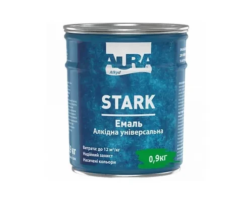 Эмаль алкидная универсальная AURA STARK светло-зеленая 0,9 кг Эмаль алкидная универсальная AURA STARK светло-зеленая 0,9 кг