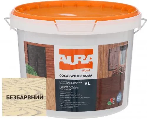 Лазурь для дерева AURA ColorWood 9л бесцветный Лазурь для дерева AURA ColorWood 9л бесцветный