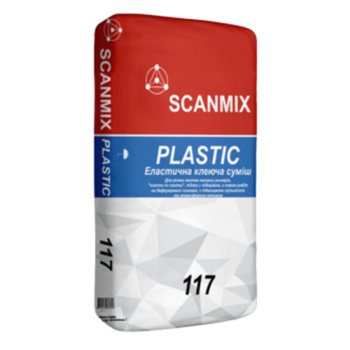 Клей для плитки SCANMIX PLASTIC FLEXIBLE 117 25кг Клей для плитки SCANMIX PLASTIC FLEXIBLE 117 25кг
