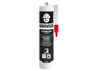 Герметик каучуковый GROVER R100 для кровли и фасадов прозрачный 300мл
