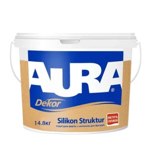 Краска структурная AURA Dekor Silikon Struktur 14,8кг силиконовая