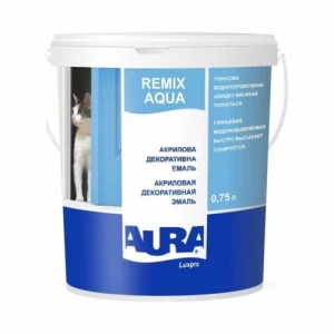 Эмаль декоративная акриловая AURA Luxpro Remix Aqua 0,75л
