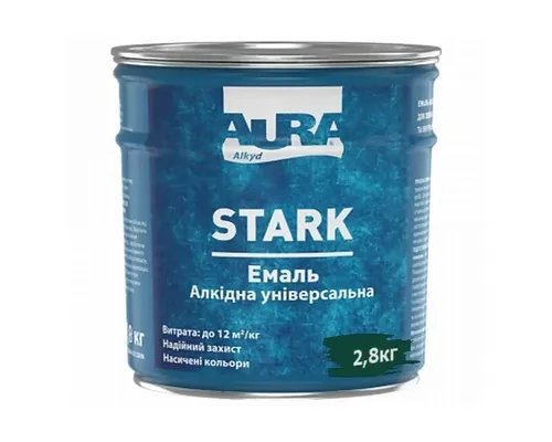 Эмаль алкидная универсальная AURA STARK темно-зеленая 2,8 кг Эмаль алкидная универсальная AURA STARK темно-зеленая 2,8 кг