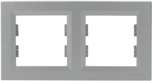 Рамка SCHNEIDER Asfora 2-я горизонтальная алюминий Рамка SCHNEIDER Asfora 2-я горизонтальная алюминий