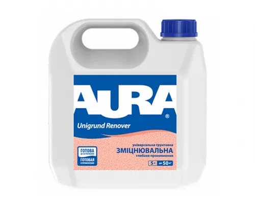 Грунтовка AURA Unigrund Renover 5л (Украина) (Грунтовка водоразводная) Грунтовка AURA Unigrund Renover 5л (Украина) (Грунтовка водоразводная)