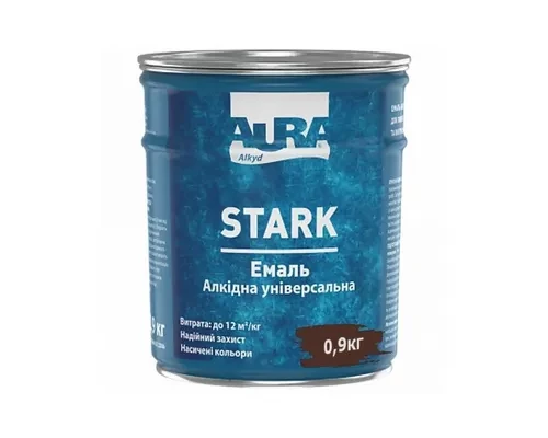 Эмаль алкидная универсальная AURA STARK темно-коричневая 0,9 кг Эмаль алкидная универсальная AURA STARK темно-коричневая 0,9 кг