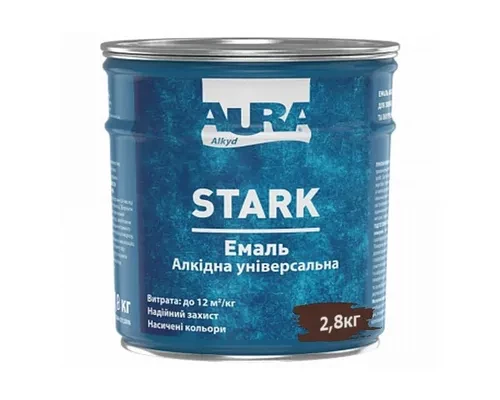 Эмаль алкидная универсальная AURA STARK темно-коричневая 2,8 кг Эмаль алкидная универсальная AURA STARK темно-коричневая 2,8 кг