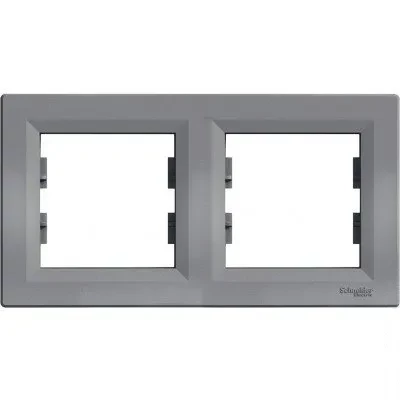 Рамка SCHNEIDER Asfora 2-я горизонтальная сталь Рамка SCHNEIDER Asfora 2-я горизонтальная сталь
