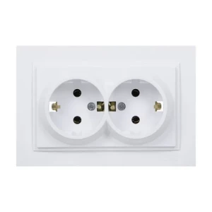 Розетка 2-я ж/з белая Mono Electric DESPINA 102-19004-120