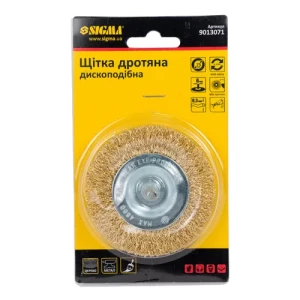 Щетка дисковая SIGMA Ø75мм Ø6мм латунированная 9013071