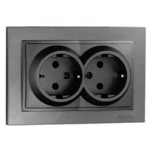 Розетка 2-я ж/з графит Mono Electric DESPINA 102-202004-120, арт. 17933 (шт.)