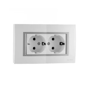 Розетка 2-я с/с со вставкой белый Mono Electric MONTE 105-010110-120, арт. 17916 (шт.)